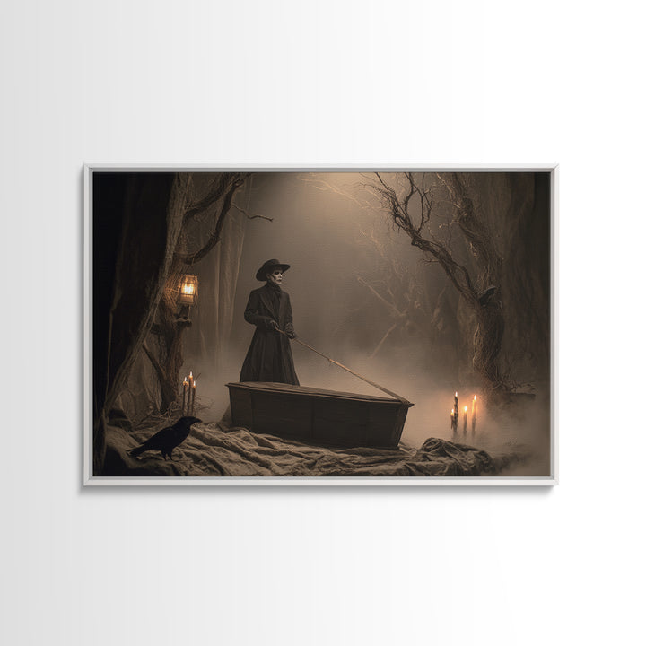 The Sinister Undertaker, Baroque Witchcraft Art, Landscape Wall Art, Macabre Wall Art, Canvas Print, Halloween Wall Art