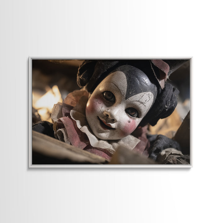 The Haunted Porcelain Doll, Medieval Grotesque Art, Landscape Wall Art, Macabre Wall Art, Canvas Print, Halloween Wall Art