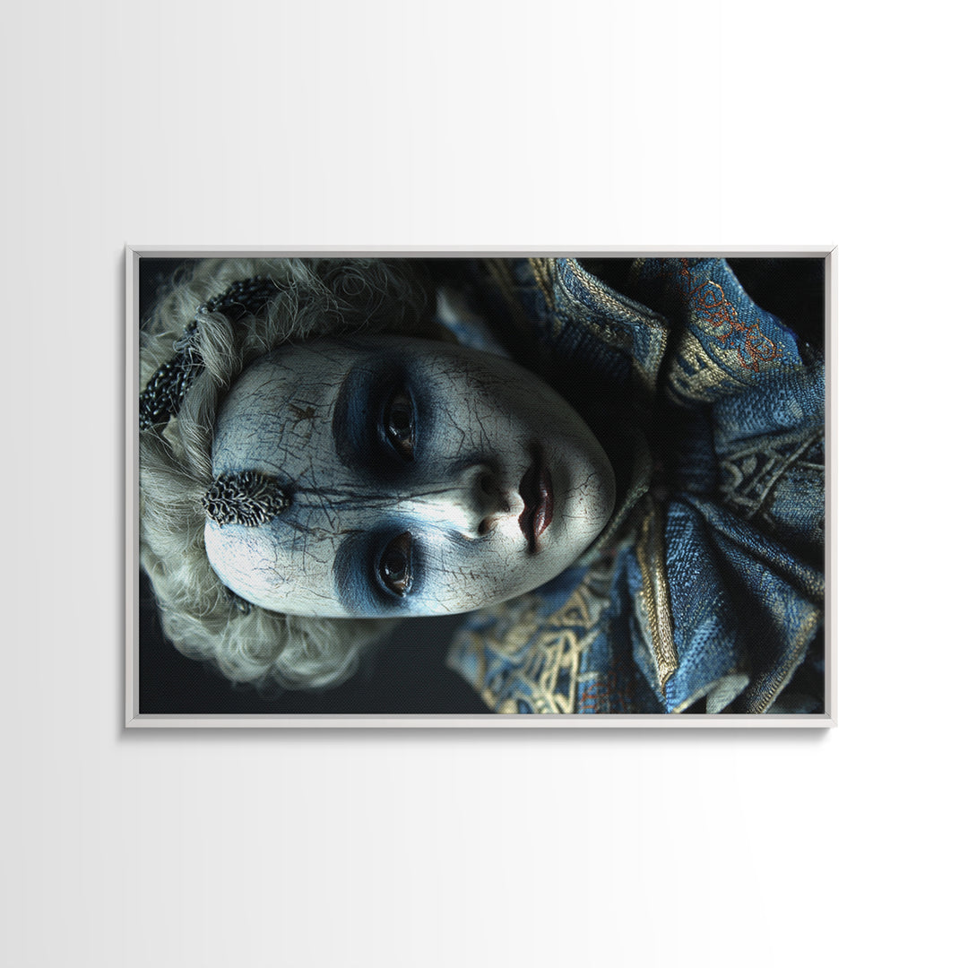 The Haunted Porcelain Doll, Stained Glass Gothic Art, Landscape Wall Art, Gothic Horror Wall Art, Canvas Print, Halloween Wall Art