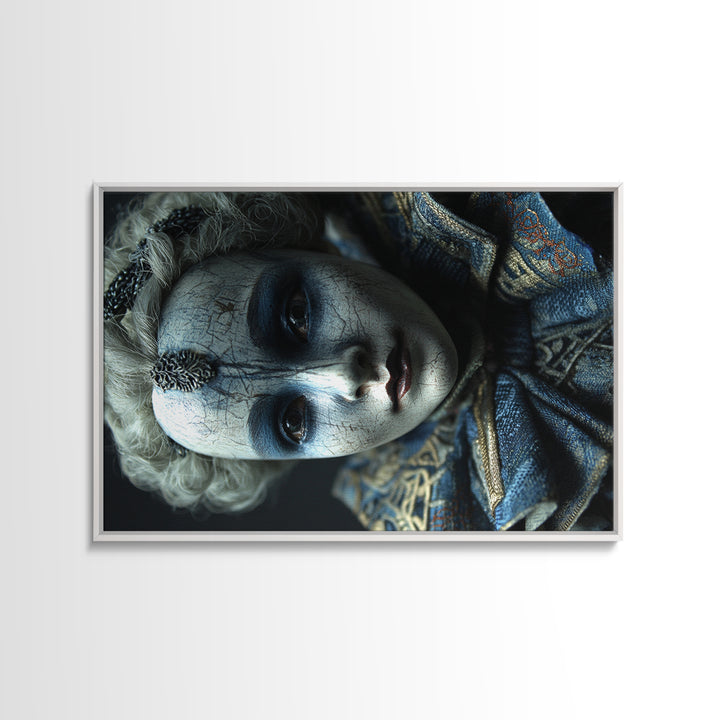 The Haunted Porcelain Doll, Stained Glass Gothic Art, Landscape Wall Art, Gothic Horror Wall Art, Canvas Print, Halloween Wall Art