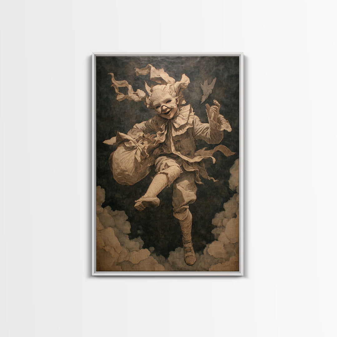 The Masked Candy Collector, Gothic Nightmare Art, Vertical Wall Art, Gothic Horror Wall Art, Canvas Print, Halloween Wall Art