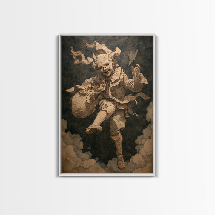 The Masked Candy Collector, Gothic Nightmare Art, Vertical Wall Art, Gothic Horror Wall Art, Canvas Print, Halloween Wall Art