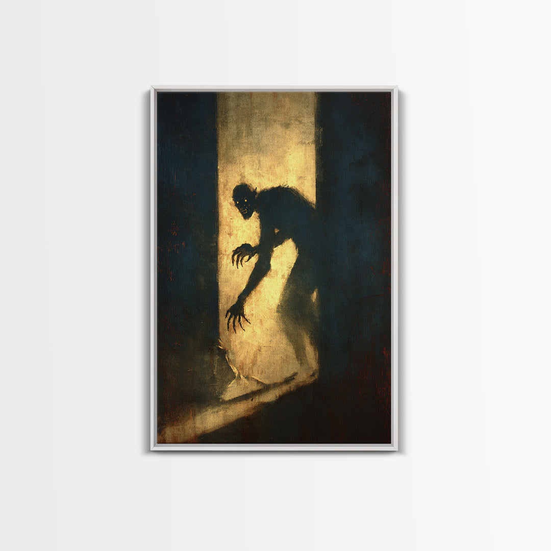 The Shadow Person, Gothic Nightmare Art, Vertical Wall Art, Dark Halloween Decor, Canvas Print, Halloween Wall Art, Statement Wall Art