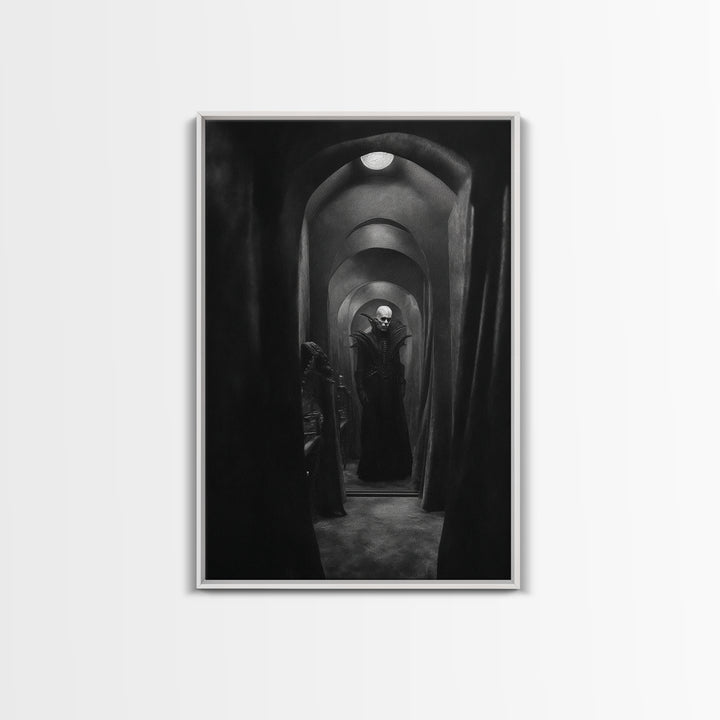 The Shadow Person, Biomechanical Horror Art, Vertical Wall Art, Dark Halloween Decor, Canvas Print, Halloween Wall Art, Seasonal Home Decor