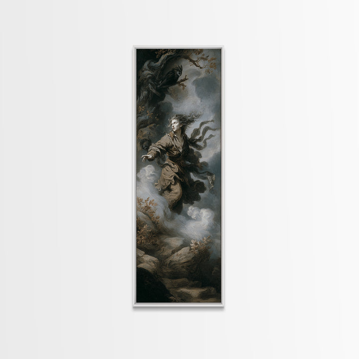 The Banshee Singer, Baroque Witchcraft Art, Tall Narrow Wall Art, Macabre Wall Art, Canvas Print, Halloween Wall Art, Halloween Decor