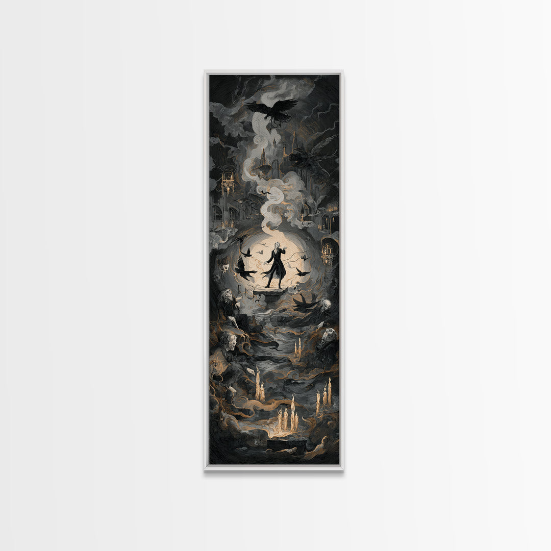 The Banshee Singer, Gothic Nightmare Art, Tall Narrow Wall Art, Gothic Horror Wall Art, Canvas Print, Halloween Wall Art