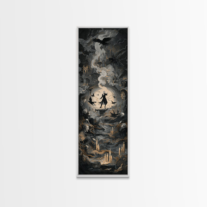 The Banshee Singer, Gothic Nightmare Art, Tall Narrow Wall Art, Gothic Horror Wall Art, Canvas Print, Halloween Wall Art