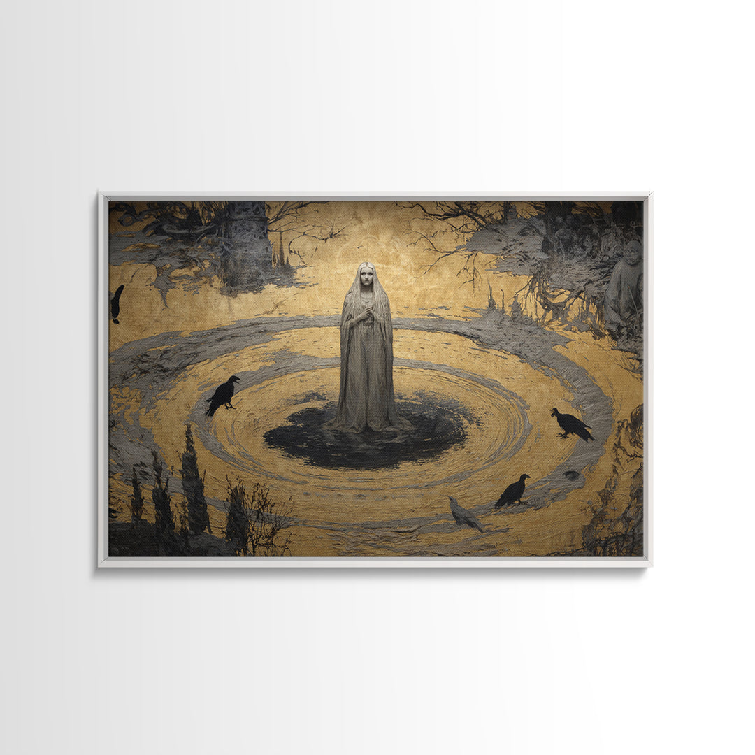 The Banshee Singer, Symbolist Gothic Landscape, Landscape Wall Art, Dark Halloween Decor, Canvas Print, Halloween Wall Art