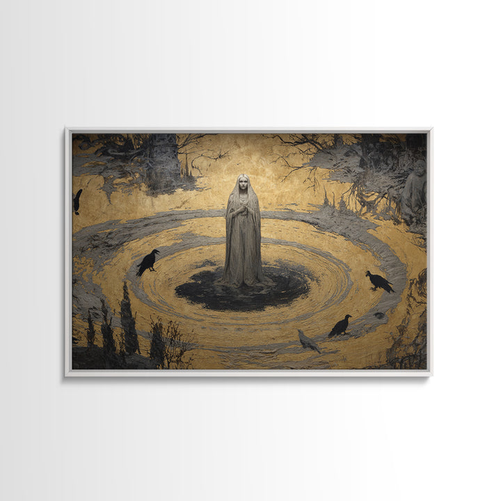 The Banshee Singer, Symbolist Gothic Landscape, Landscape Wall Art, Dark Halloween Decor, Canvas Print, Halloween Wall Art