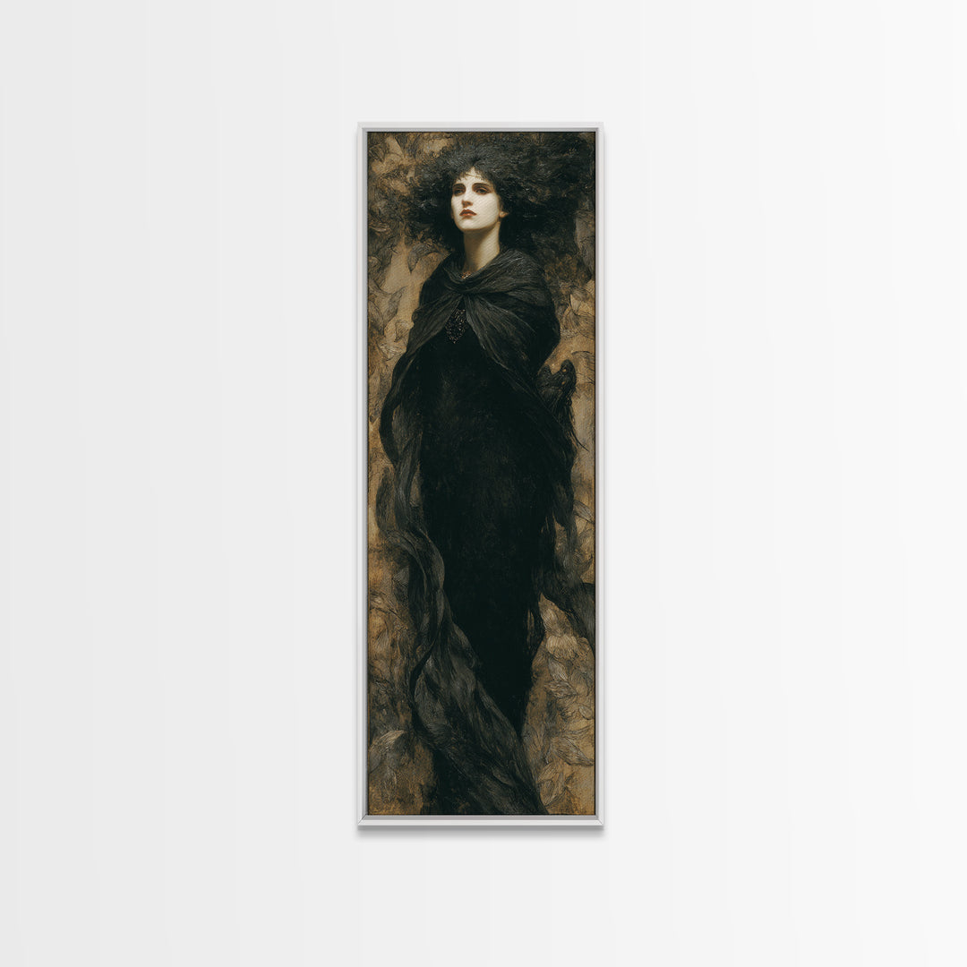 The Banshee Singer, Dark Symbolist Art, Tall Narrow Wall Art, Macabre Wall Art, Framed Canvas Print, Halloween Wall Art