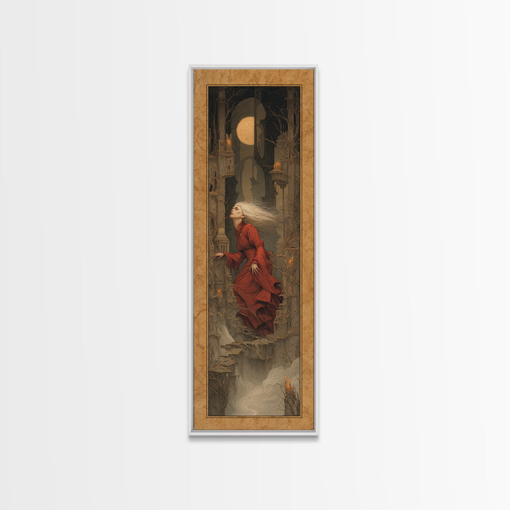 The Banshee Singer, Surreal Apocalyptic Art, Tall Narrow Wall Art, Gothic Horror Wall Art, Canvas Print, Halloween Wall Art