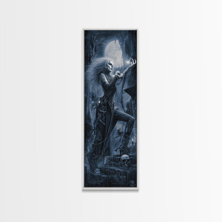 The Banshee Singer, Biomechanical Horror Art, Tall Narrow Wall Art, Macabre Wall Art, Canvas Print, Halloween Wall Art, Gothic Home Decor