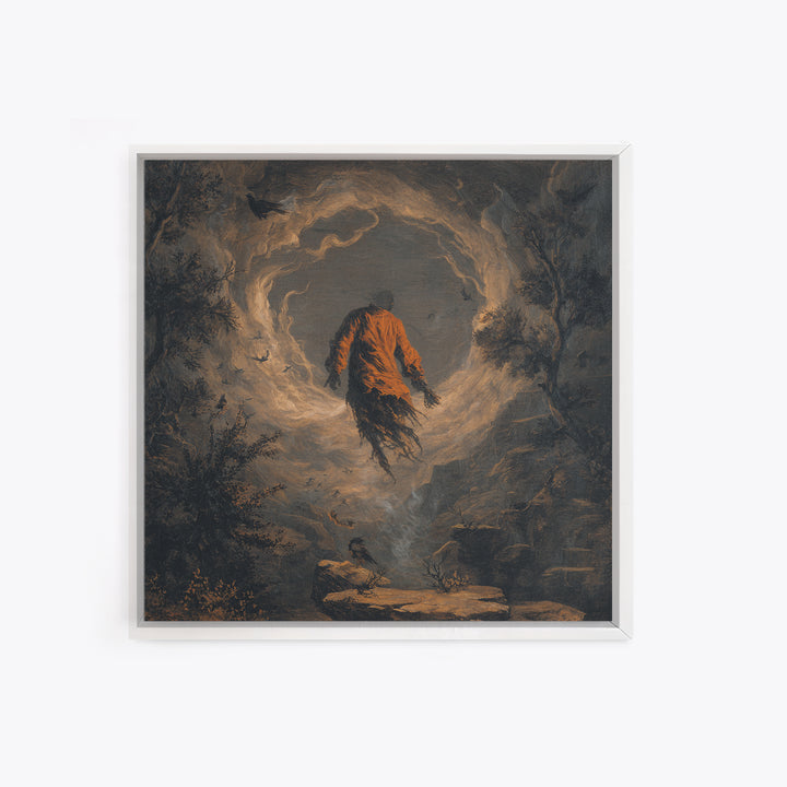 The Tattered Wraith, Baroque Witchcraft Art, Square Wall Art, Dark Halloween Decor, Canvas Print, Halloween Wall Art, Gothic Home Decor