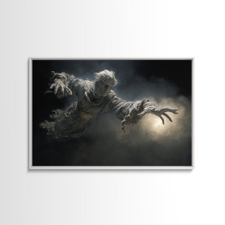 The Tattered Wraith, Visionary Gothic Art, Landscape Wall Art, Dark Halloween Decor, Framed Canvas Print, Halloween Wall Art