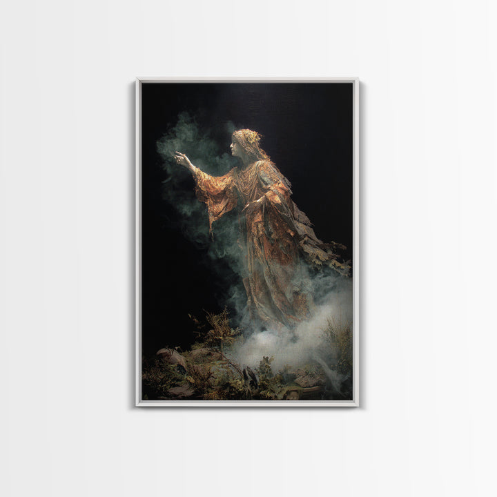The Tattered Wraith, Ornate Symbolist Art, Vertical Wall Art, Gothic Horror Wall Art, Canvas Print, Halloween Wall Art