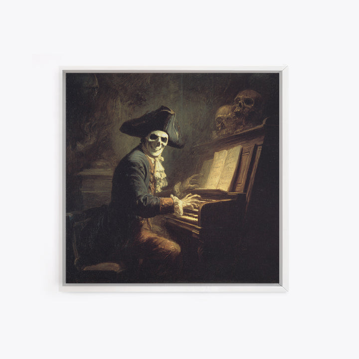 The Phantom Organist, Baroque Witchcraft Art, Square Wall Art, Dark Halloween Decor, Canvas Print, Halloween Wall Art, Spooky Wall Decor