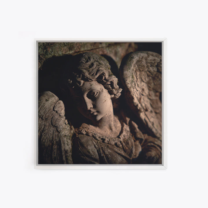 The Weeping Cemetery Angel, Danse Macabre Art, Square Wall Art, Macabre Wall Art, Canvas Print, Halloween Wall Art