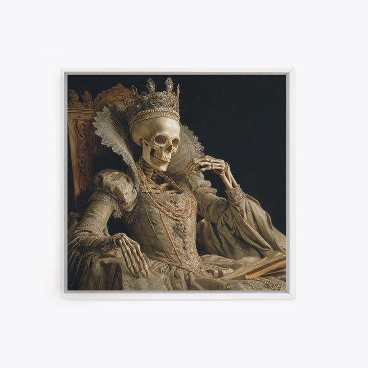 The Bone Queen, Danse Macabre Art, Square Wall Art, Dark Fantasy Wall Art, Canvas Print, Halloween Wall Art