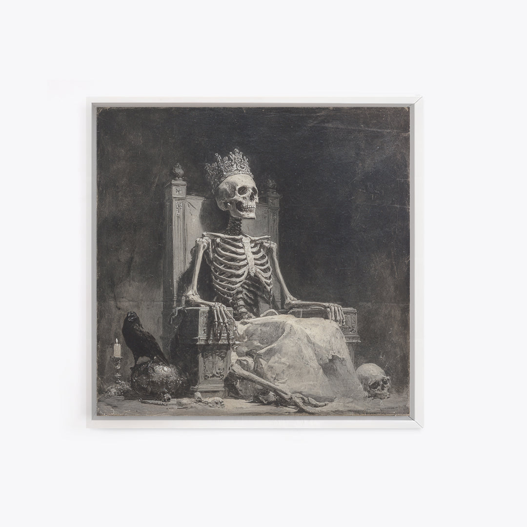 The Bone Queen, Symbolist Dream Art, Square Wall Art, Macabre Wall Art, Canvas Print, Halloween Wall Art, Horror Wall Art