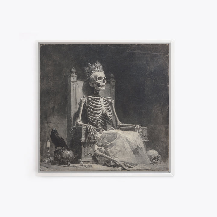 The Bone Queen, Symbolist Dream Art, Square Wall Art, Macabre Wall Art, Canvas Print, Halloween Wall Art, Horror Wall Art