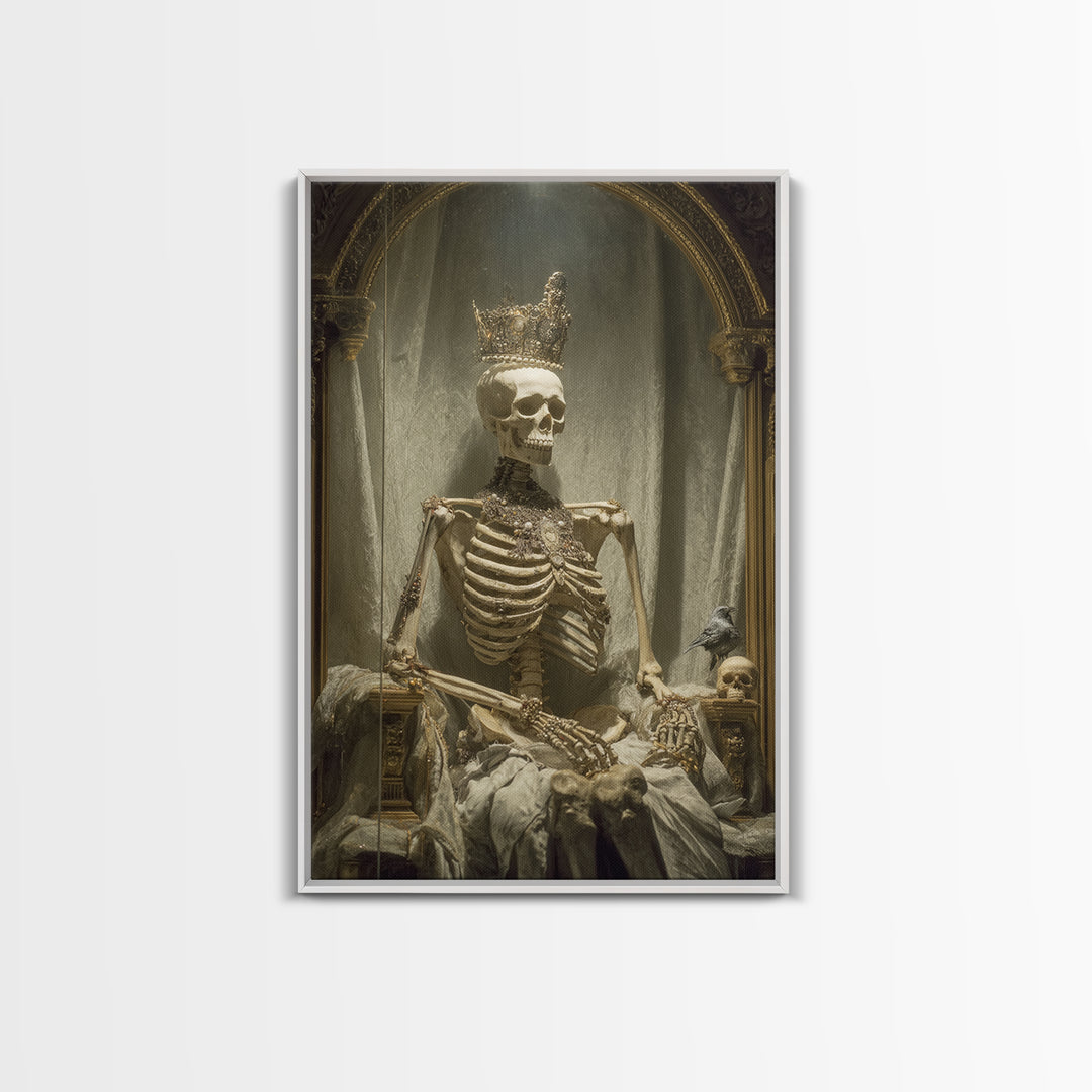 The Bone Queen, Decadent Gothic Art, Vertical Wall Art, Gothic Horror Wall Art, Canvas Print, Halloween Wall Art, Dark Fantasy Art