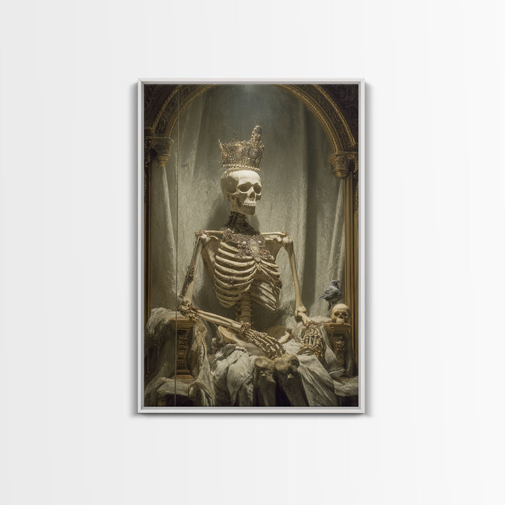 The Bone Queen, Decadent Gothic Art, Vertical Wall Art, Gothic Horror Wall Art, Canvas Print, Halloween Wall Art, Dark Fantasy Art