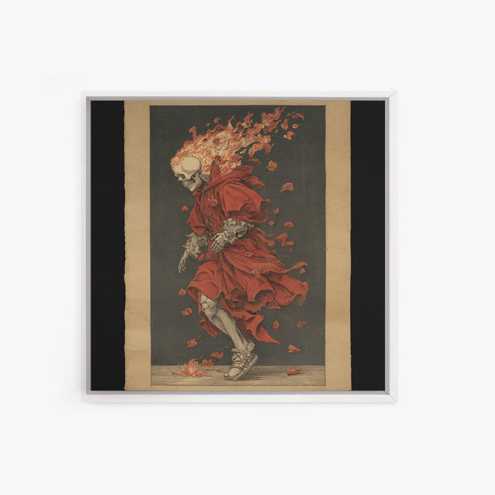 The Candlewax Man, Danse Macabre Art, Square Wall Art, Dark Halloween Decor, Framed Canvas Print, Halloween Wall Art