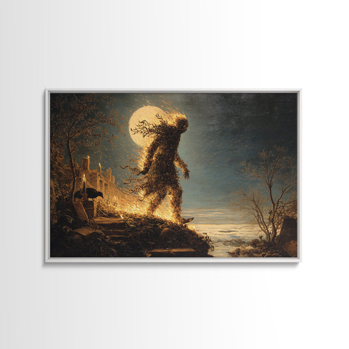 The Candlewax Man, Romantic Gothic Landscape, Landscape Wall Art, Macabre Wall Art, Framed Canvas Print, Halloween Wall Art