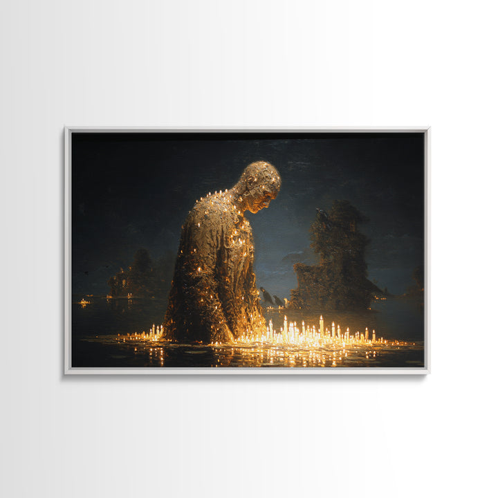 The Candlewax Man, Symbolist Gothic Landscape, Landscape Wall Art, Gothic Horror Wall Art, Canvas Print, Halloween Wall Art