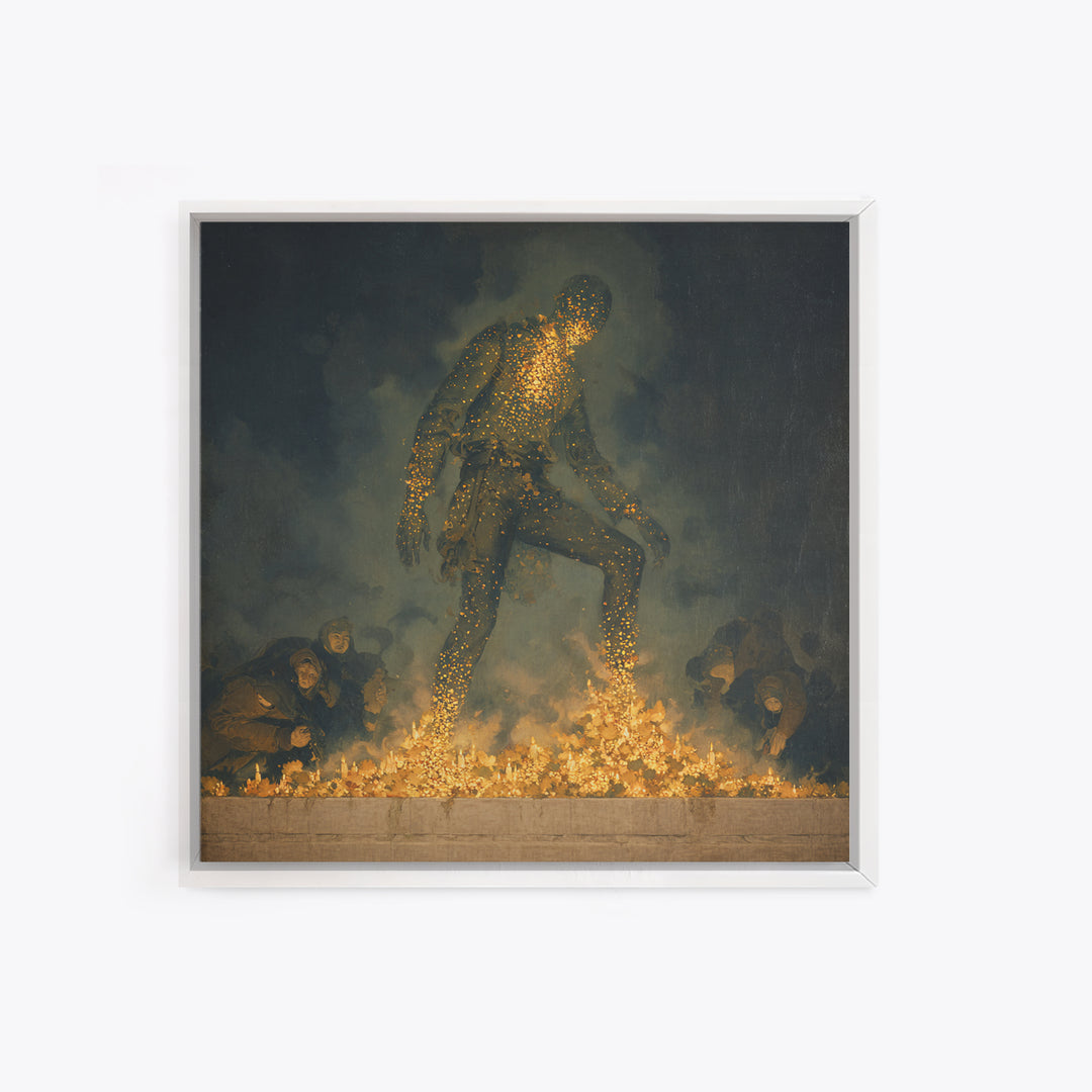 The Candlewax Man, Dark Symbolist Art, Square Wall Art, Macabre Wall Art, Canvas Print, Halloween Wall Art, Halloween Decor