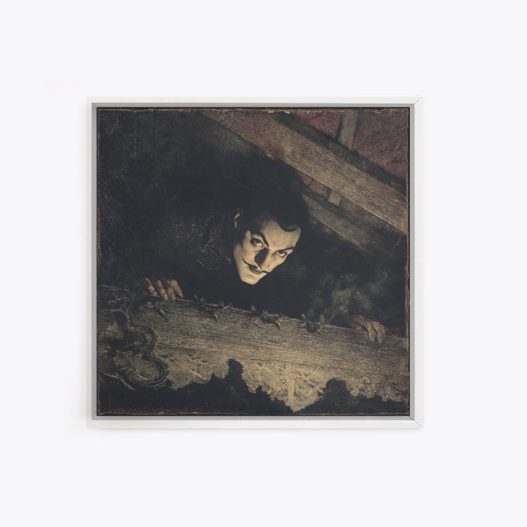 The Attic Whisperer, Dark Symbolist Art, Square Wall Art, Gothic Horror Wall Art, Canvas Print, Halloween Wall Art