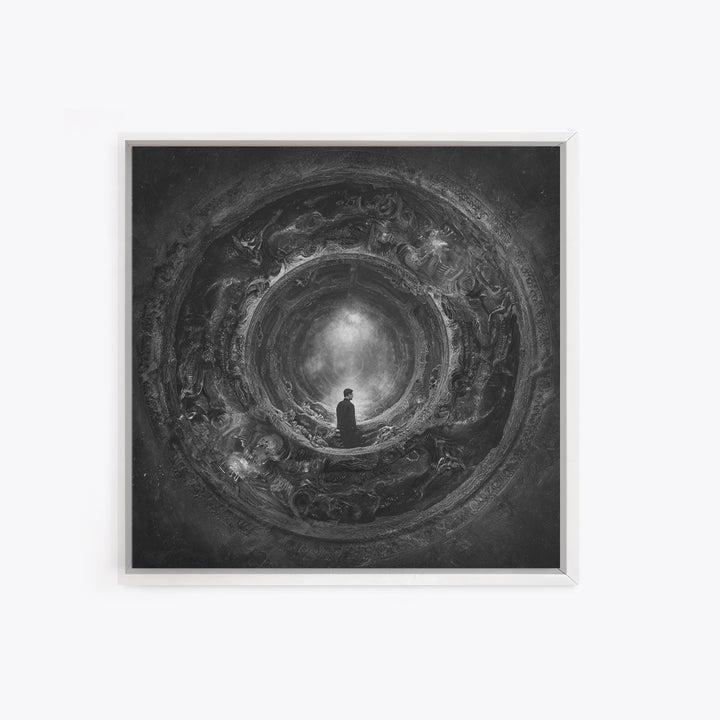 The Attic Whisperer, Biomechanical Horror Art, Square Wall Art, Dark Halloween Decor, Canvas Print, Halloween Wall Art, Statement Wall Art