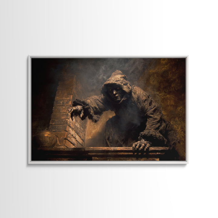 The Chimney Phantom, Dark Romantic Horror Art, Landscape Wall Art, Gothic Horror Wall Art, Canvas Print, Halloween Wall Art