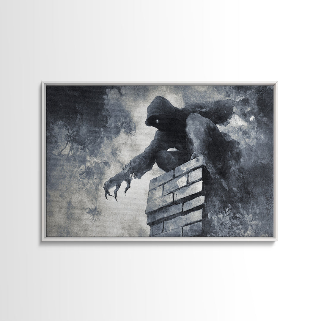 The Chimney Phantom, Symbolist Dream Art, Landscape Wall Art, Dark Fantasy Wall Art, Canvas Print, Halloween Wall Art