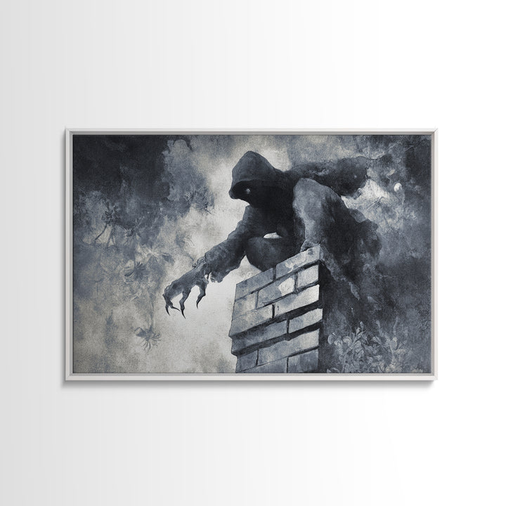 The Chimney Phantom, Symbolist Dream Art, Landscape Wall Art, Dark Fantasy Wall Art, Canvas Print, Halloween Wall Art