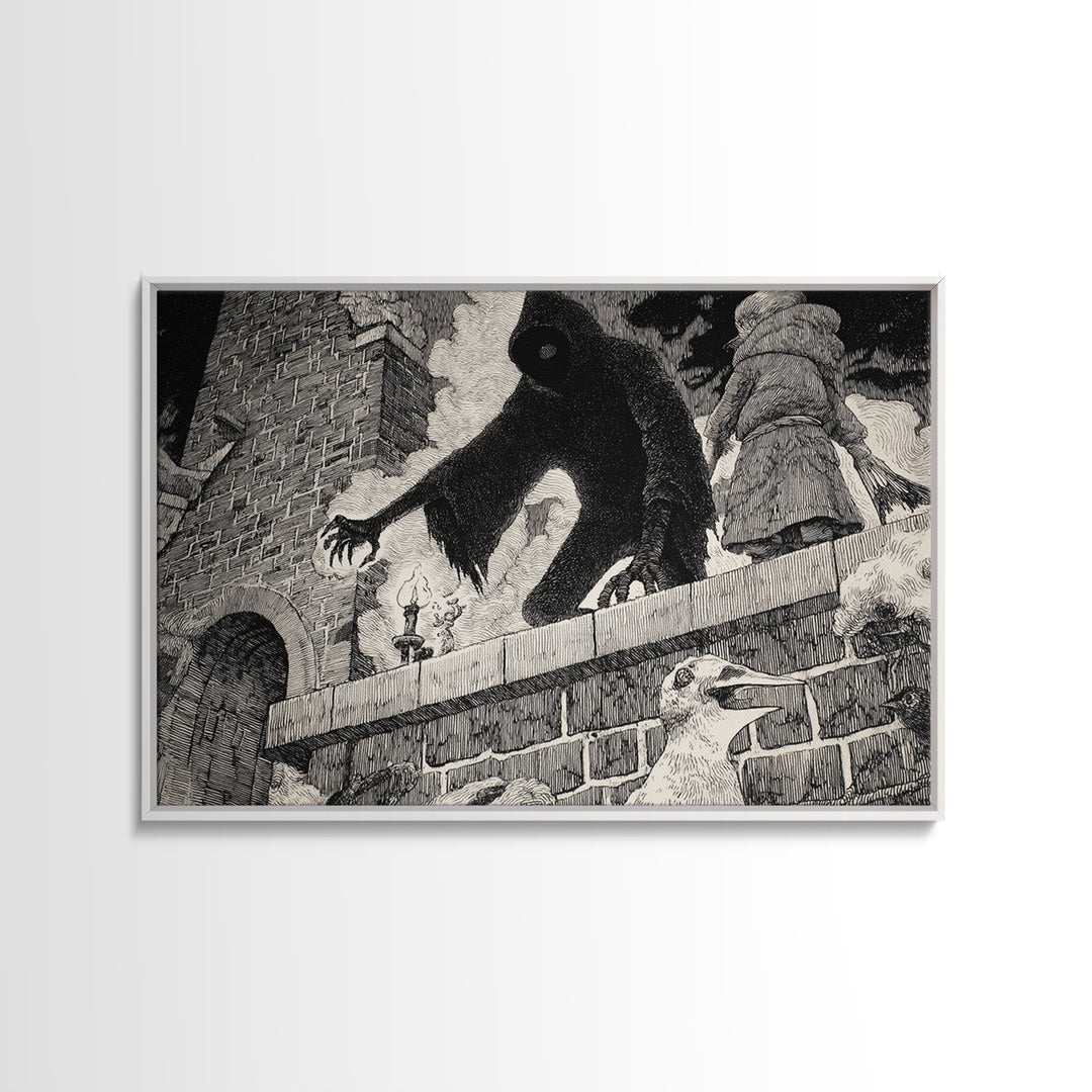 The Chimney Phantom, Victorian Macabre Art, Landscape Wall Art, Gothic Horror Wall Art, Canvas Print, Halloween Wall Art