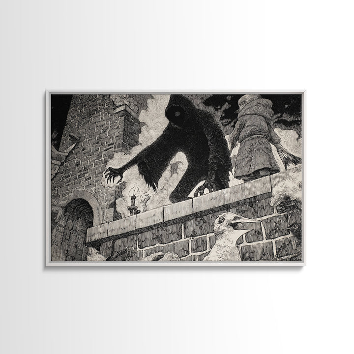 The Chimney Phantom, Victorian Macabre Art, Landscape Wall Art, Gothic Horror Wall Art, Canvas Print, Halloween Wall Art