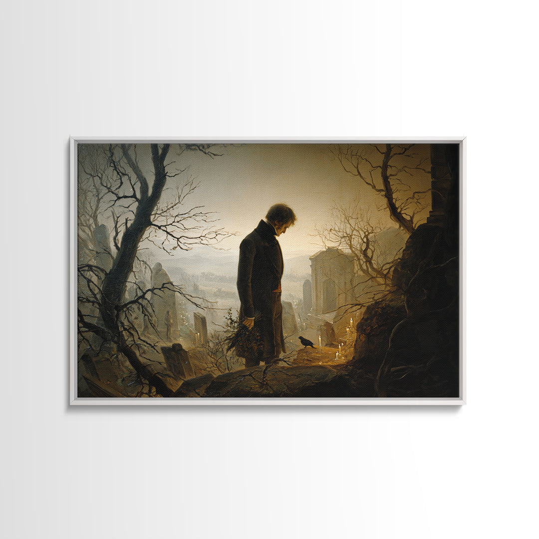 The Ghostly Groom, Romantic Gothic Landscape, Landscape Wall Art, Gothic Horror Wall Art, Canvas Print, Halloween Wall Art