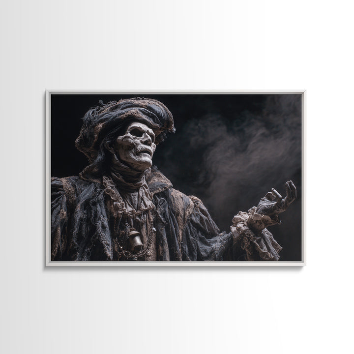 The Phantom Jester, Dark Romantic Horror Art, Landscape Wall Art, Dark Halloween Decor, Framed Canvas Print, Halloween Wall Art