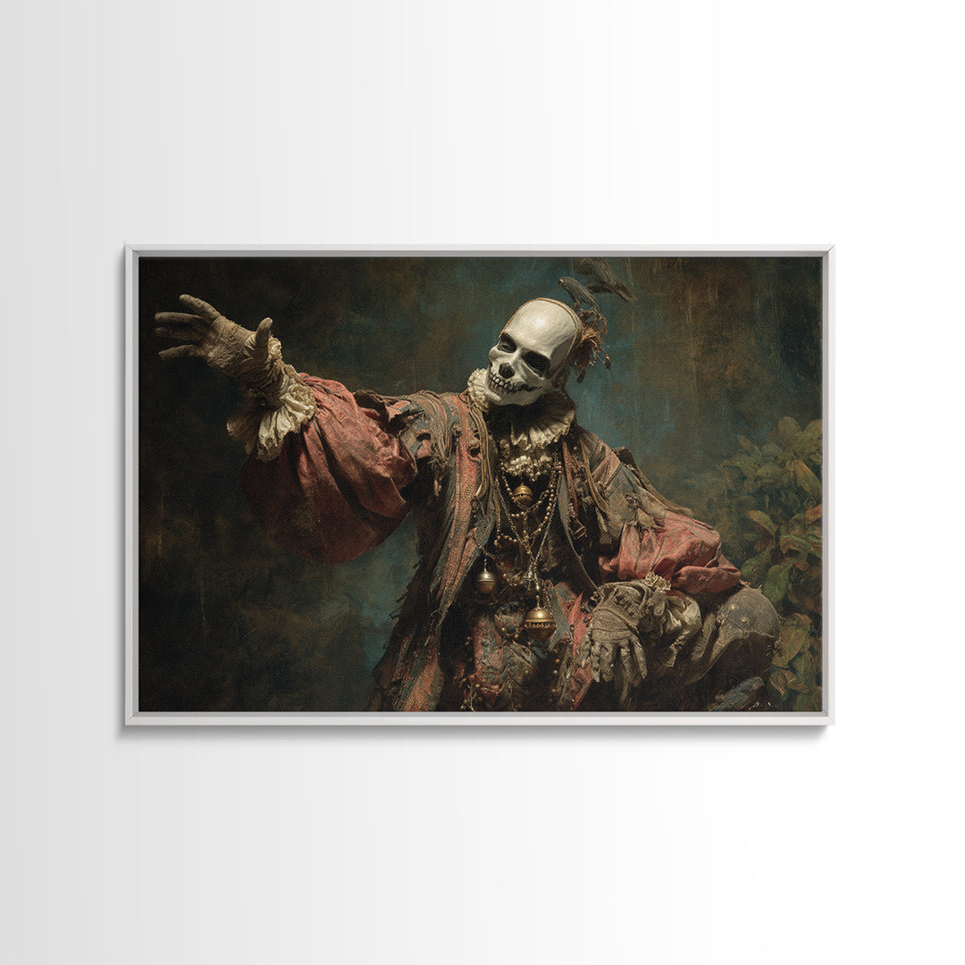The Phantom Jester, Symbolist Gothic Landscape, Landscape Wall Art, Gothic Horror Wall Art, Canvas Print, Halloween Wall Art