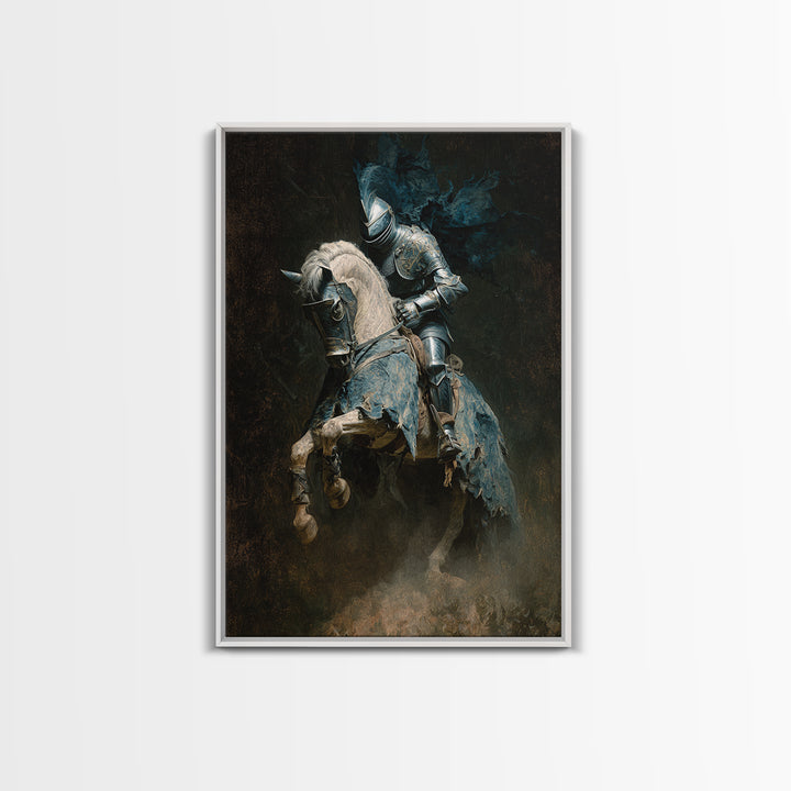 The Spectral Knight, Dark Romantic Horror Art, Vertical Wall Art, Dark Halloween Decor, Canvas Print, Halloween Wall Art, Horror Wall Art