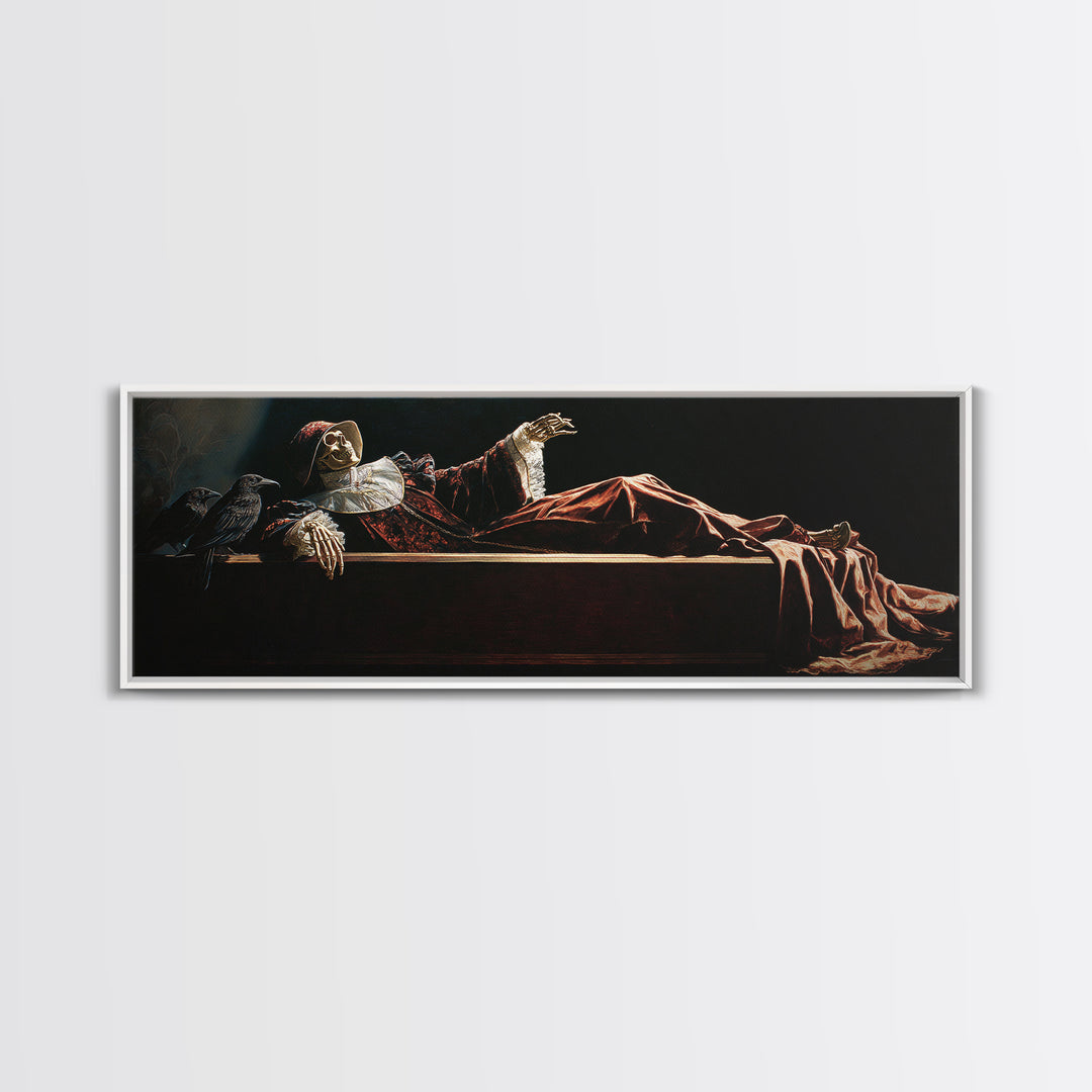 The Coffin Sleeper, Danse Macabre Art, Extra Wide Wall Art, Dark Fantasy Wall Art, Framed Canvas Print, Dark Fantasy Art