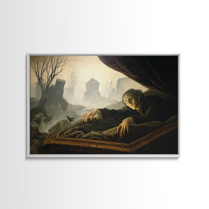 The Coffin Sleeper, Romantic Gothic Landscape, Landscape Wall Art, Dark Fantasy Wall Art, Canvas Print, Halloween Wall Art