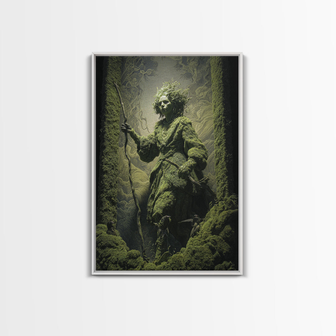 The Swamp Witch, Visionary Gothic Art, Vertical Wall Art, Dark Fantasy Wall Art, Canvas Print, Halloween Wall Art, Macabre Wall Art