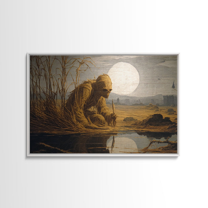 The Bog Mummy, Romantic Gothic Landscape, Landscape Wall Art, Gothic Horror Wall Art, Framed Canvas Print, Halloween Wall Art