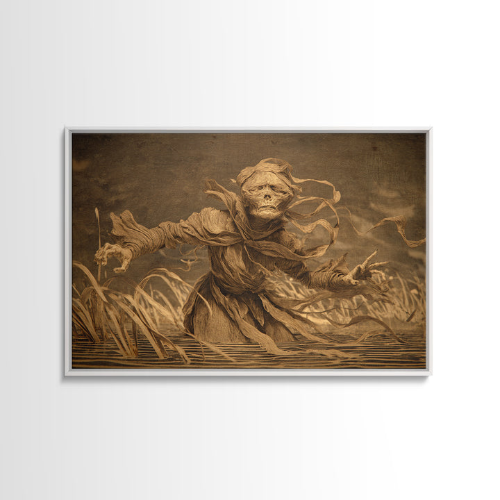 The Bog Mummy, Expressionist Gothic Art, Landscape Wall Art, Dark Halloween Decor, Canvas Print, Halloween Wall Art, Collectible Wall Decor