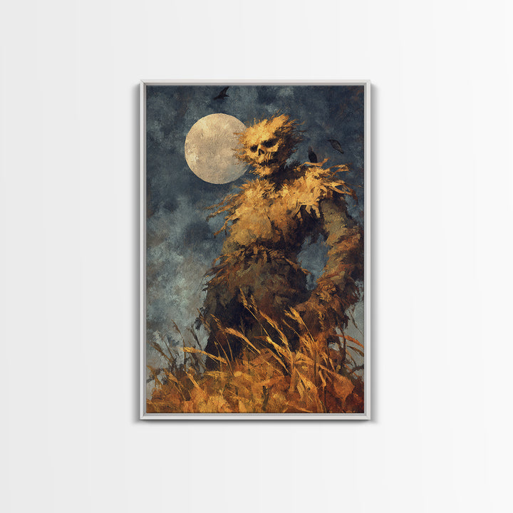 The Harvest Demon, Dark Romantic Horror Art, Vertical Wall Art, Dark Fantasy Wall Art, Framed Canvas Print, Halloween Wall Art