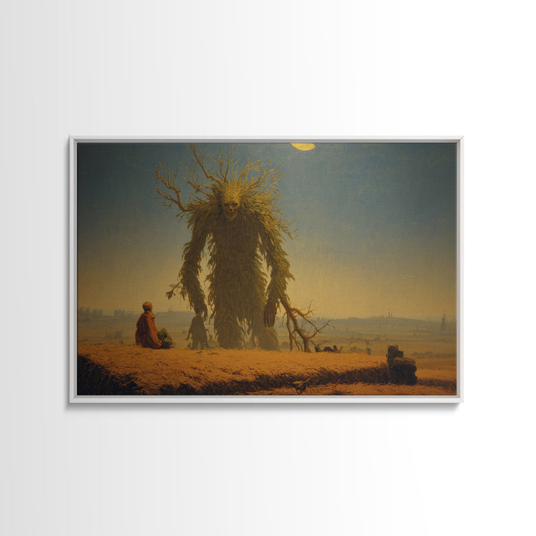 The Harvest Demon, Romantic Gothic Landscape, Landscape Wall Art, Dark Fantasy Wall Art, Framed Canvas Print, Halloween Wall Art