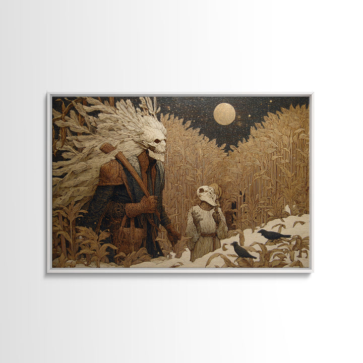 The Harvest Demon, Symbolist Death Art, Landscape Wall Art, Macabre Wall Art, Canvas Print, Halloween Wall Art, Statement Wall Art