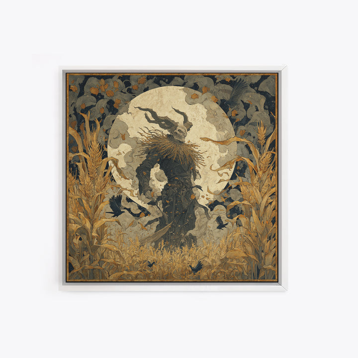 The Harvest Demon, Dark Symbolist Art, Square Wall Art, Gothic Horror Wall Art, Canvas Print, Halloween Wall Art, Dark Fantasy Art